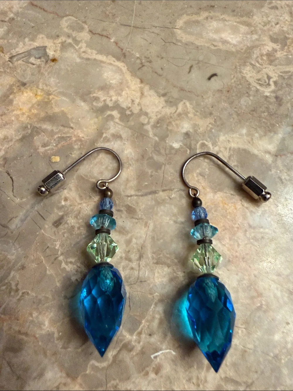 Incredible Austrian crystal fancy stone pierced earring with unusual stops